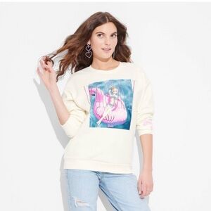 NWOT Women's Barbie Vacation Mode Graphic Sweatshirt - Off-White